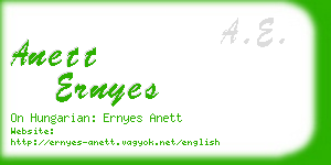 anett ernyes business card